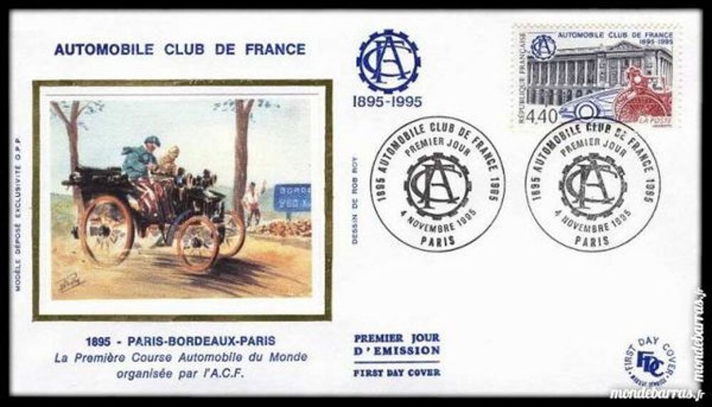 Enveloppe Premier 1995 Automobile Club de France 