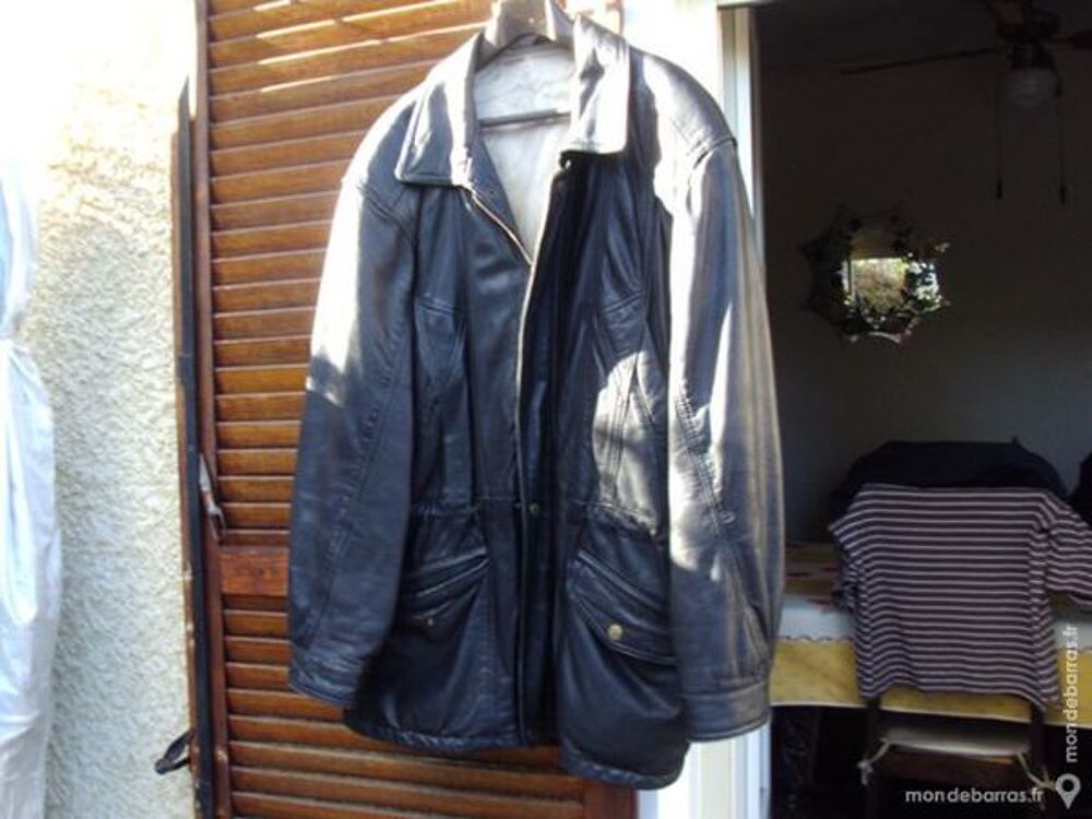 PARKA EN CUIR NOIR Vêtements