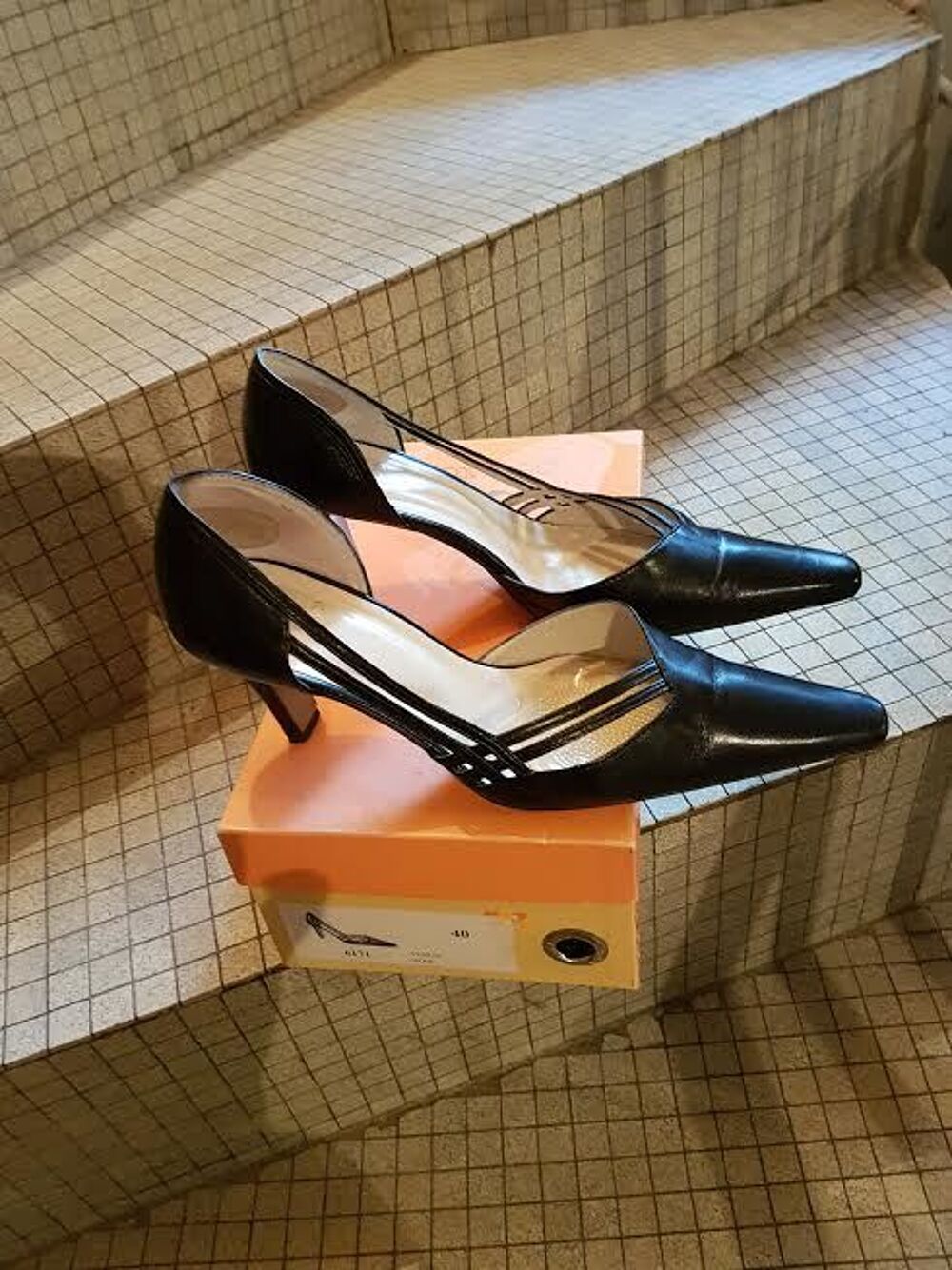 Escarpin noir marque italienne Perlato Chaussures
