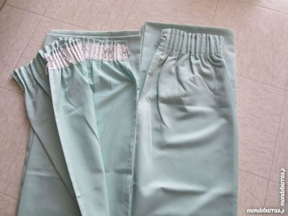 paire double rideau vert p&acirc;le Cuisine