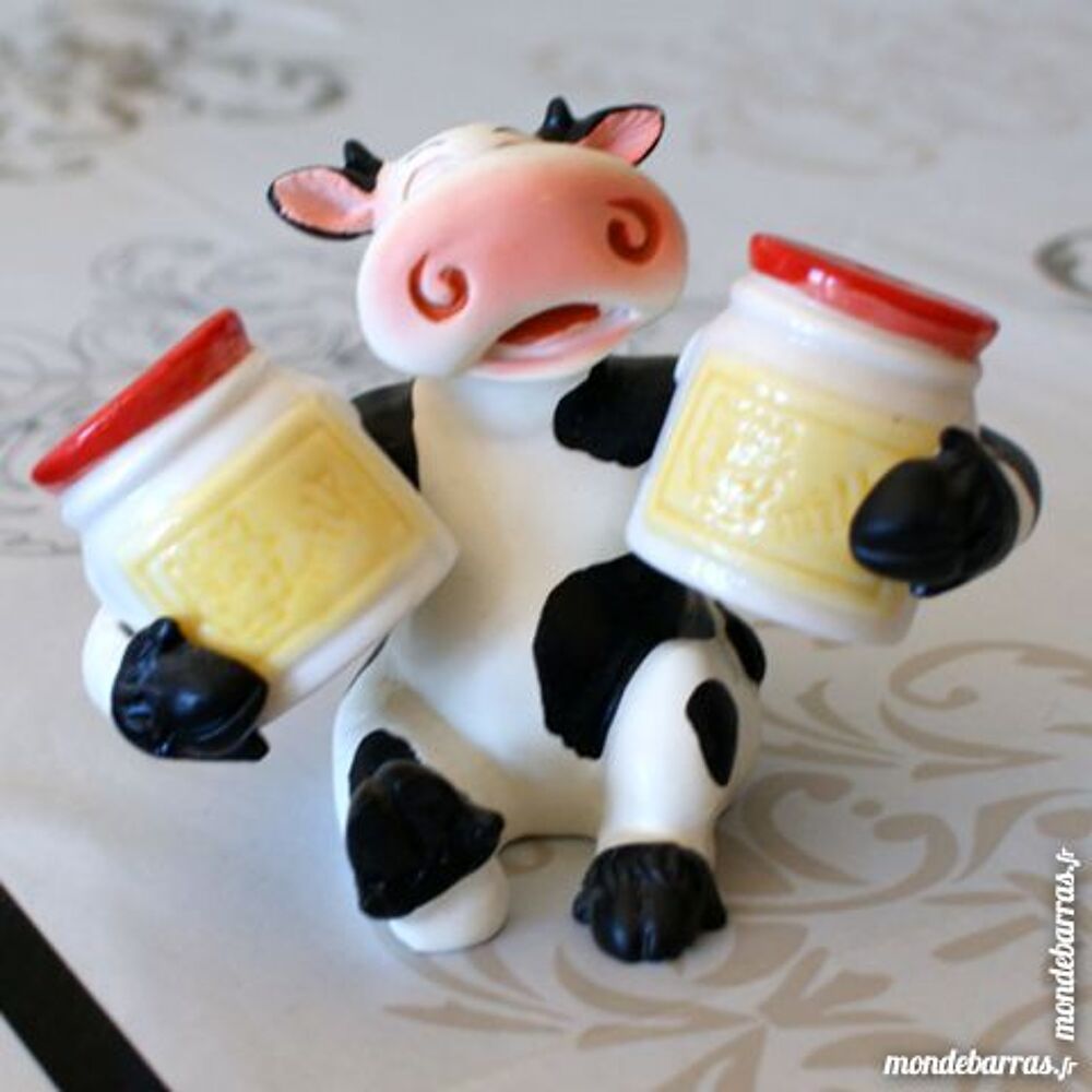 Porte sel et poivre vache en r&eacute;sine Cuisine