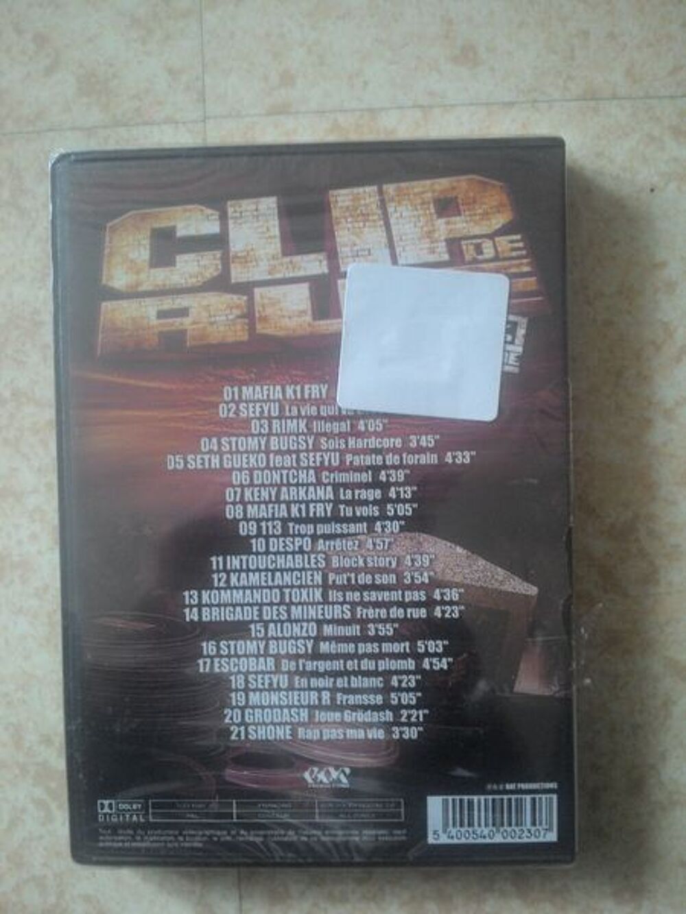 CLIP DE RUE
RIM K-SEFYU-MAFIA K1 FRY-STOMY BUGZY-DONTCHA DVD et blu-ray