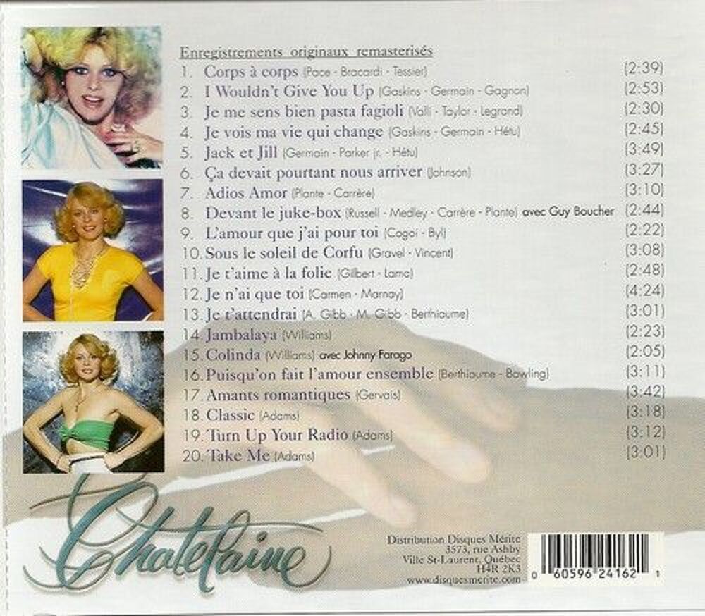 Chatelaine Corps &agrave; corps CD et vinyles