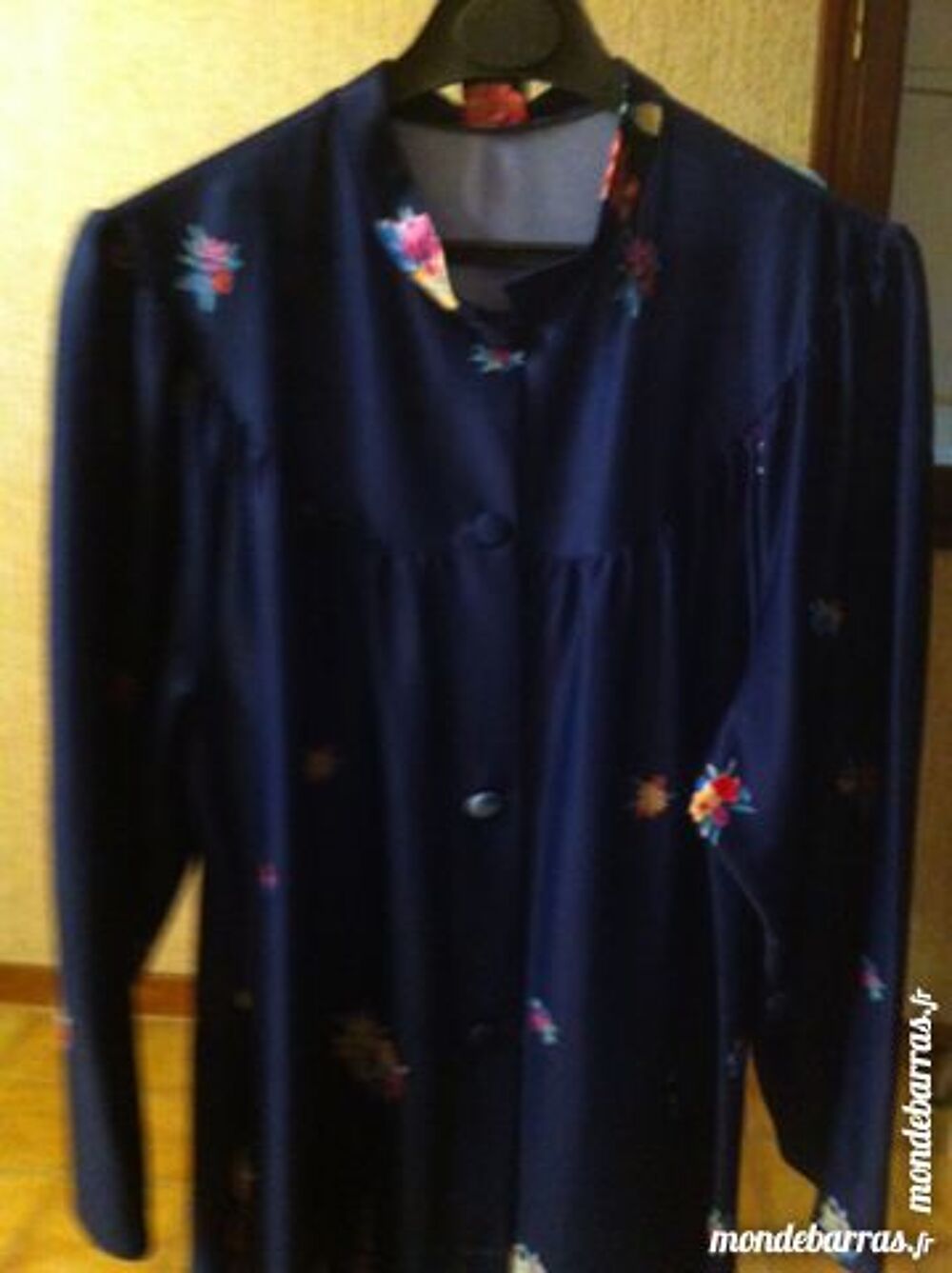 robe de chambre bleu marine en satin Vêtements
