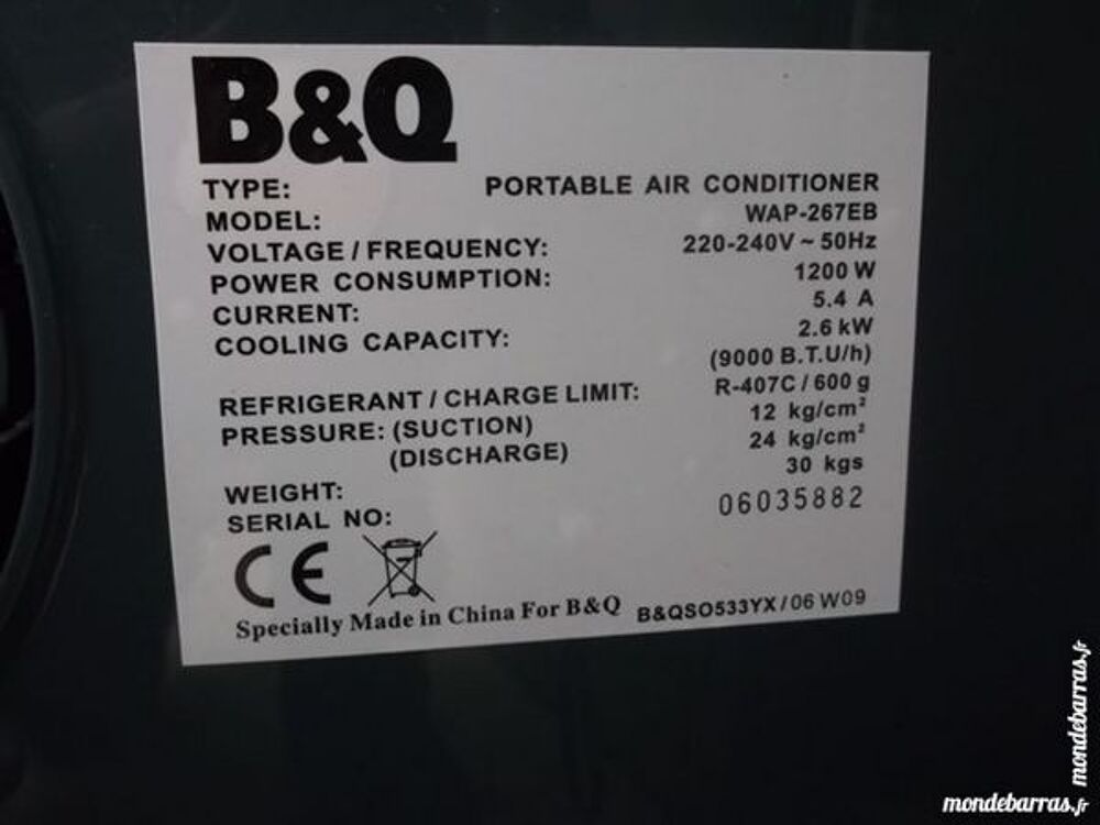 Air conditionn&eacute; portable + deshumidificateur Electroménager