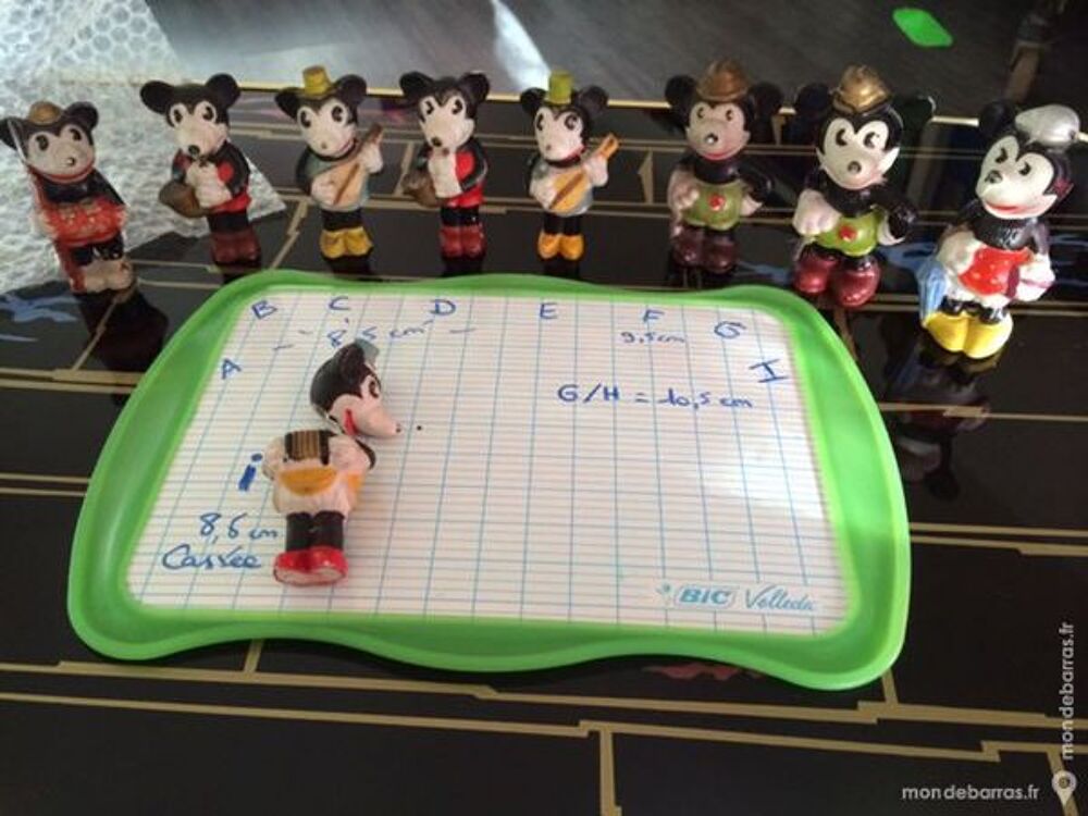 9 BISQUES USA MICKEY MOUSE SIGN&Eacute;E NUM&Eacute;ROT&Eacute;ES RARE 