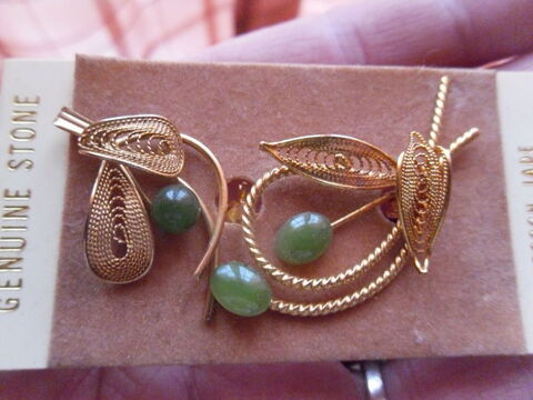 Broche & Pendentif en Jade et Or, �tat Neuf LOT 45 Neuville-de-Poitou (86)