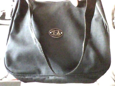 Sac  main noir en toile 3 tampes (91)