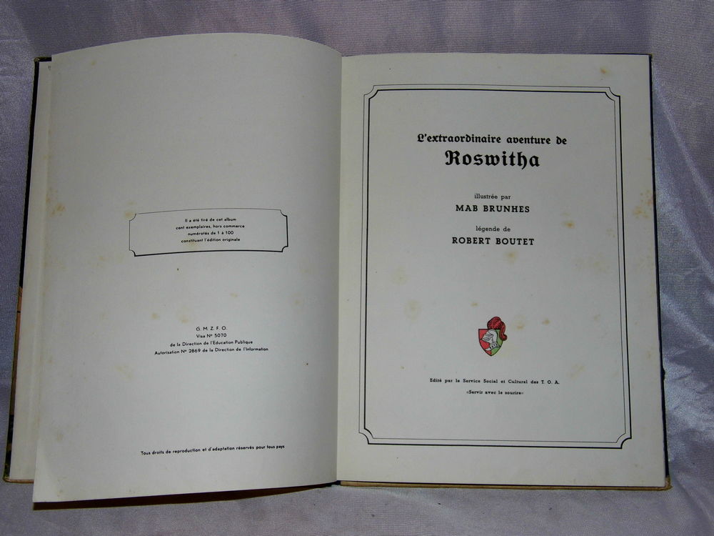 Livre ancien la merveilleuse aventure de ROSWITHA 1947 