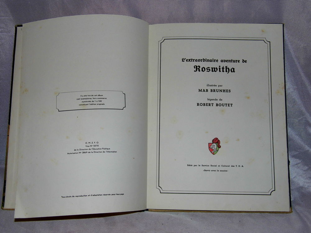Livre ancien la merveilleuse aventure de ROSWITHA 1947 