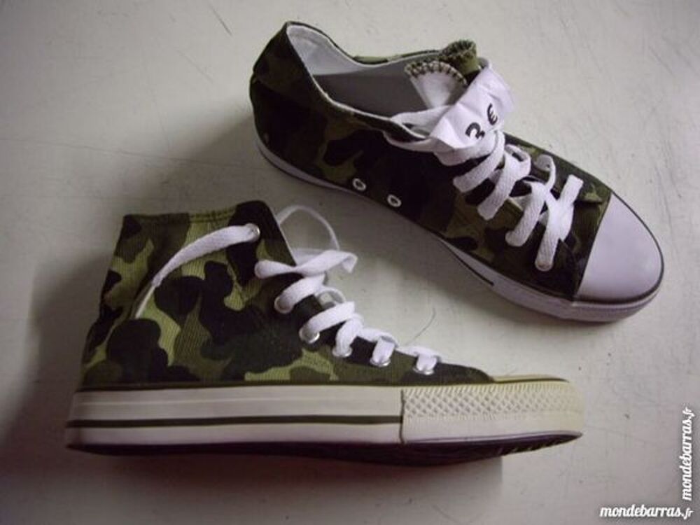 Basket insolite en toile kaki militaire pt 38 Chaussures