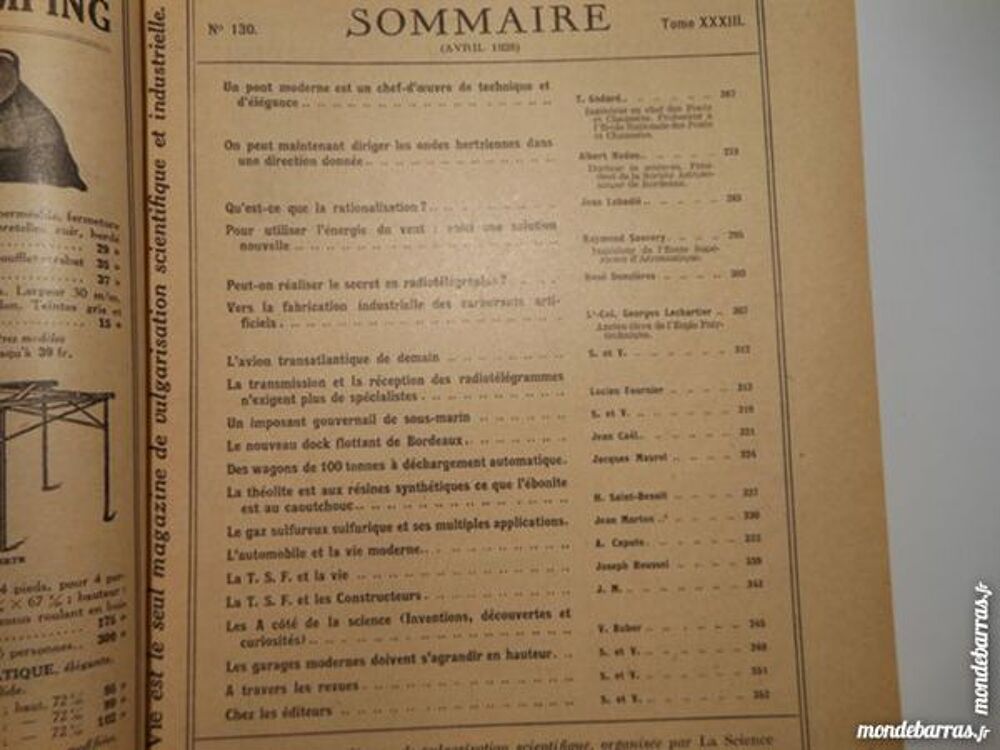 science et vie N&deg;130 d'avril 1928 Livres et BD