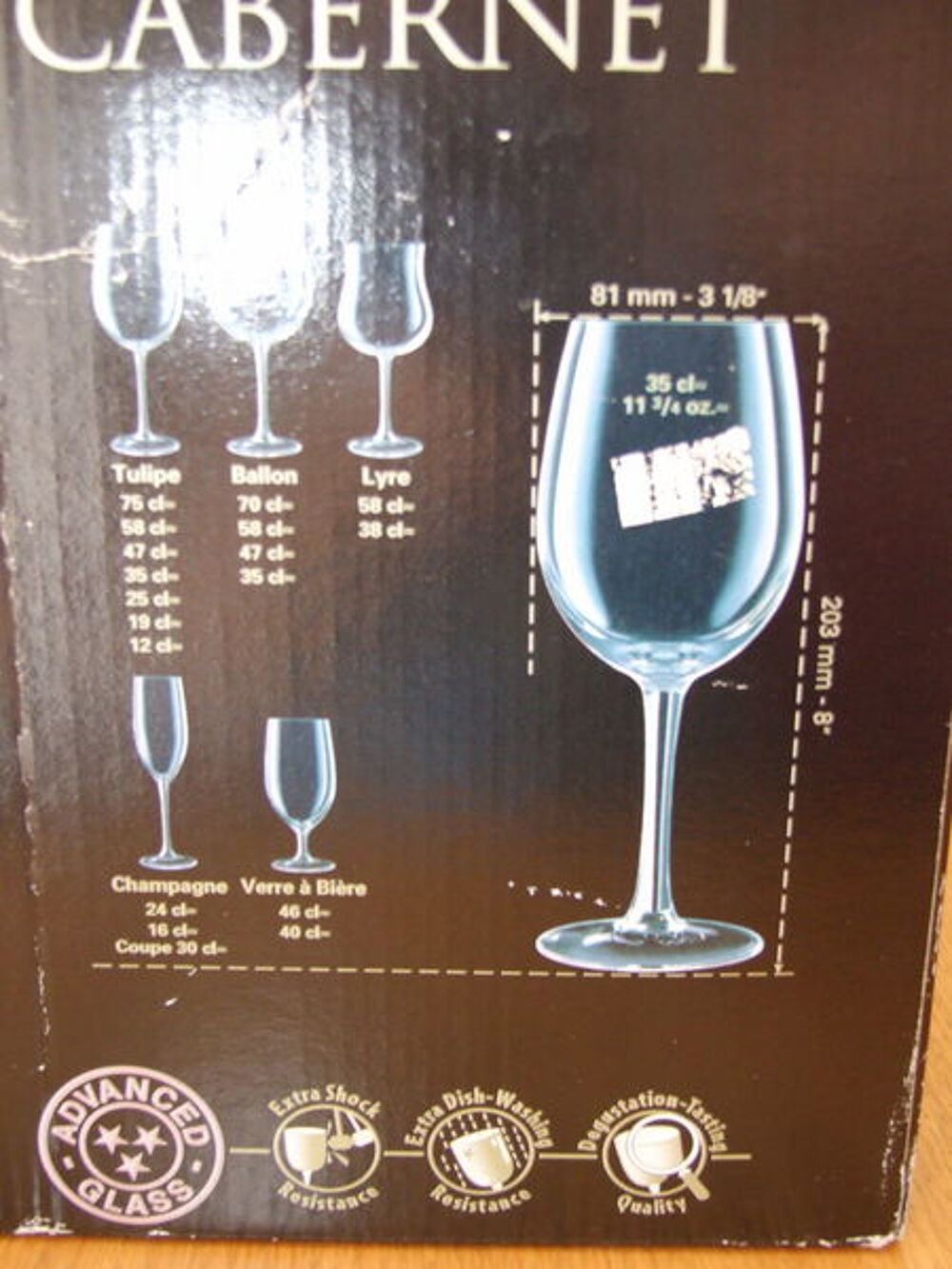 6 Verres cabernet Arcoroc 35 cl Cuisine