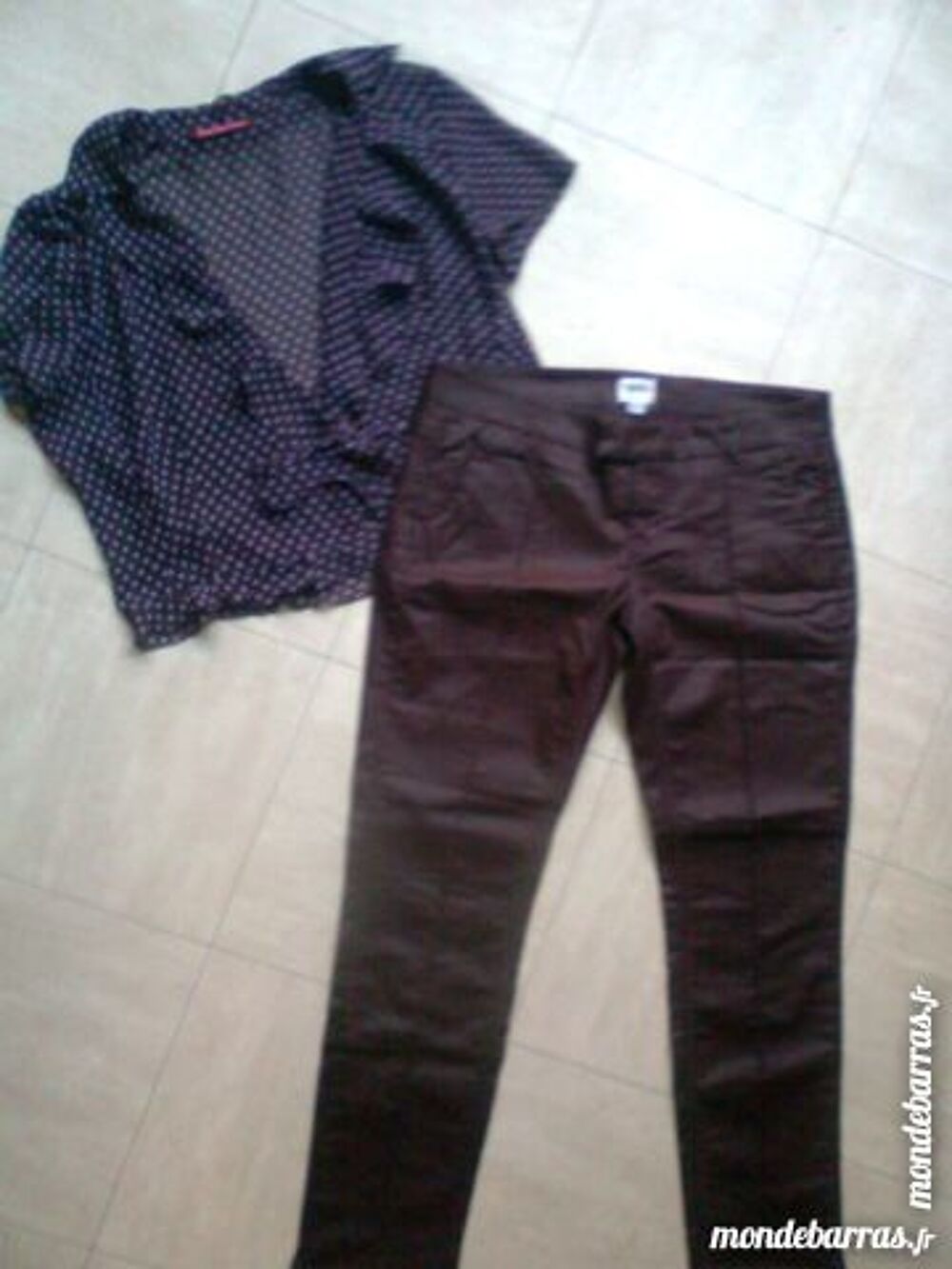 pantalon bordeaux -chemisier fin - 38 - zoe Vêtements