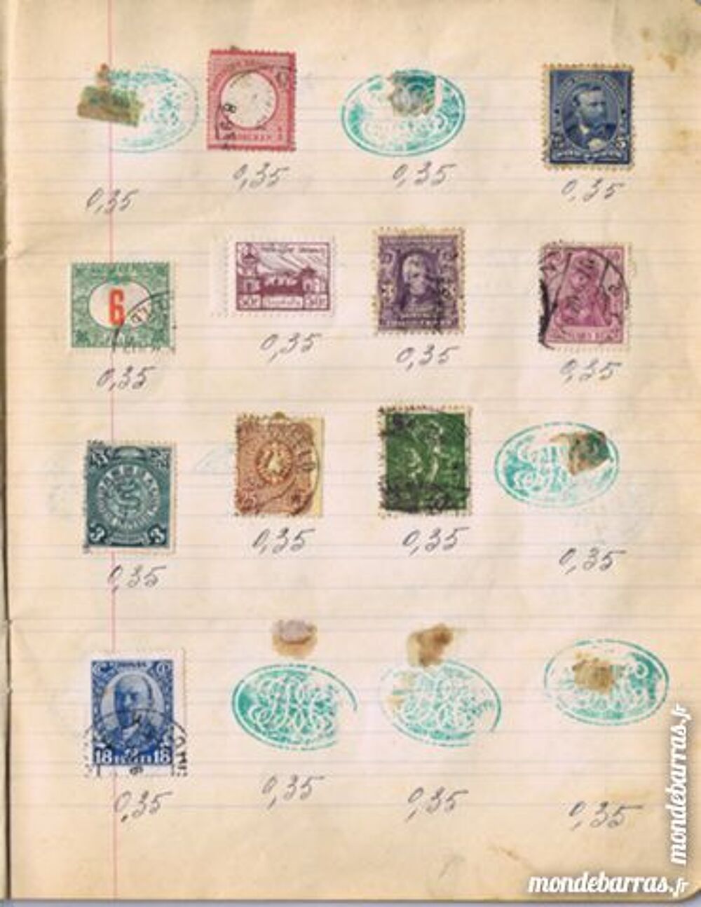 Lot de timbres de tous les pays de 1860 &agrave; 1920 