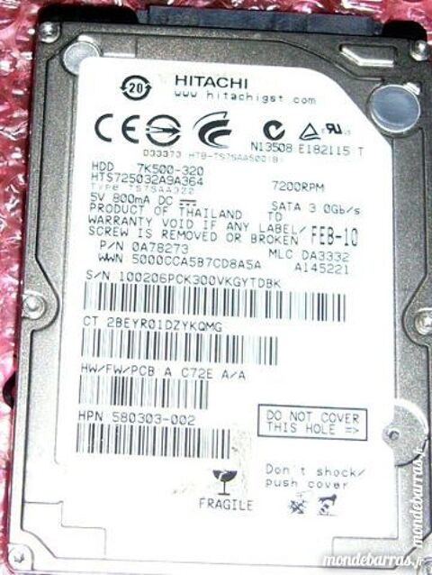 disque dur sata 320GB Hitachi � r�parer 9 Versailles (78)