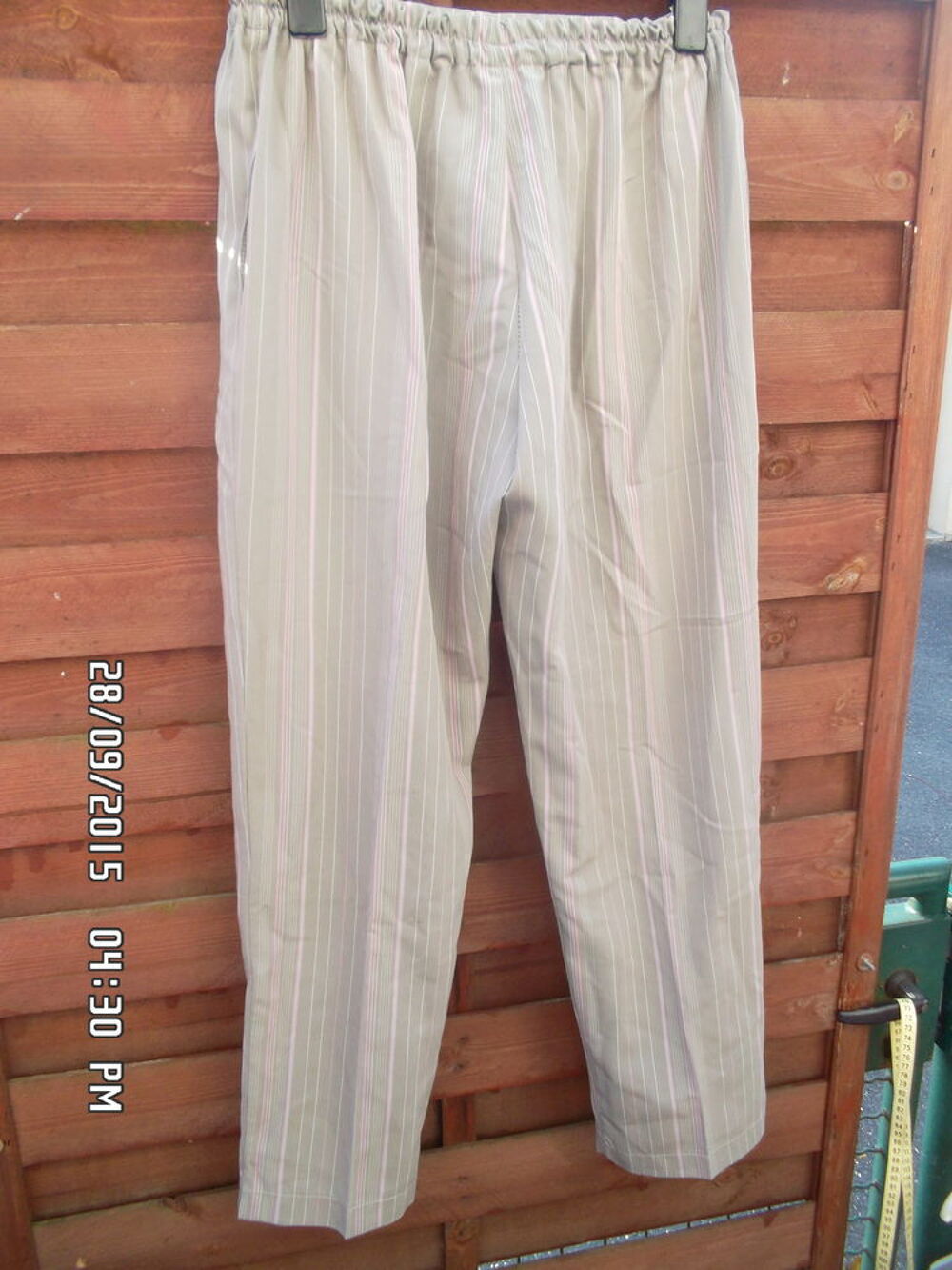 PANTALON MARRON CLAIR-ROSE*JUSTE 3E*KIKI60230 Vêtements