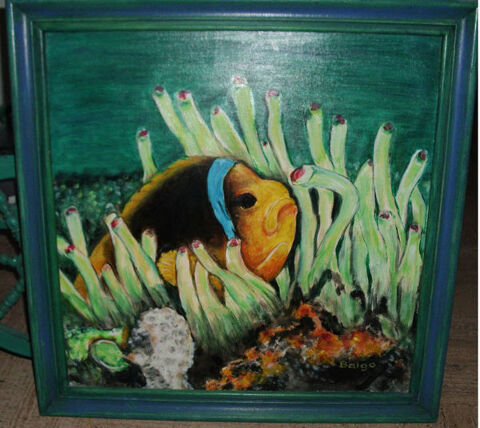Joli tableau poisson jaune 350 Antibes (06)