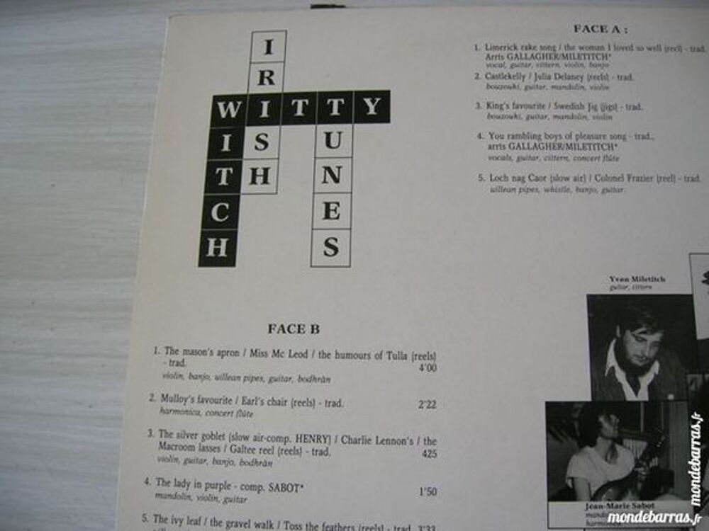 33 TOURS WITTY WITCH Irish tunes and songs CD et vinyles