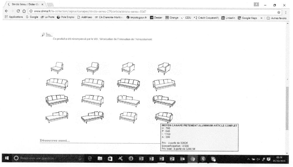 Canape CINNA Stricto Sensu Meubles