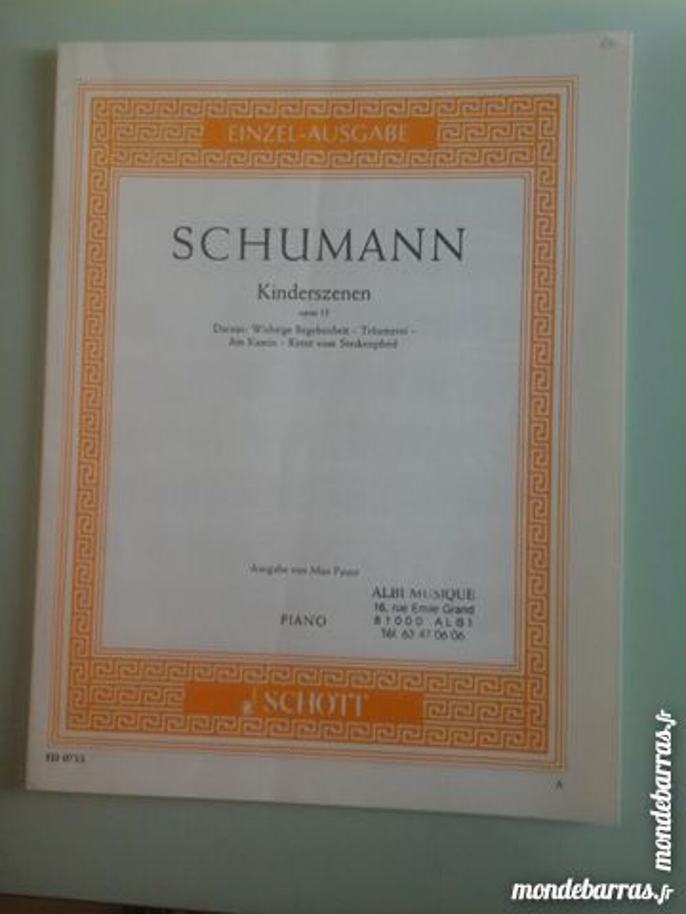 SCENES D'ENFANTS DE SCHUMANN POUR PIANO Instruments de musique