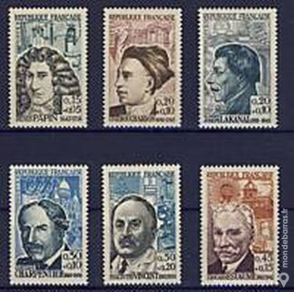 S&eacute;rie C&eacute;l&eacute;brit&eacute;s N&deg; 1345 &agrave; 1350 Ann&eacute;e 1962 NEUFS** 