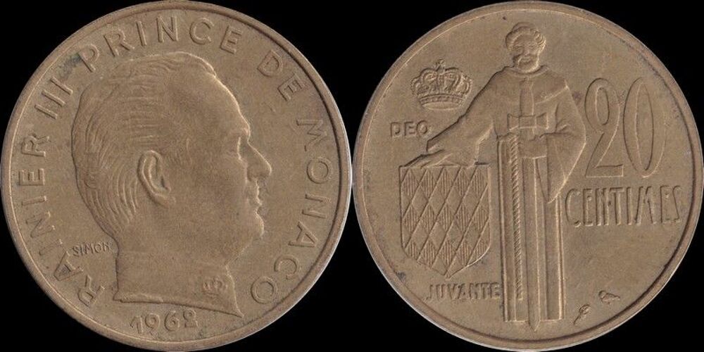Monaco 20 centimes 1962 