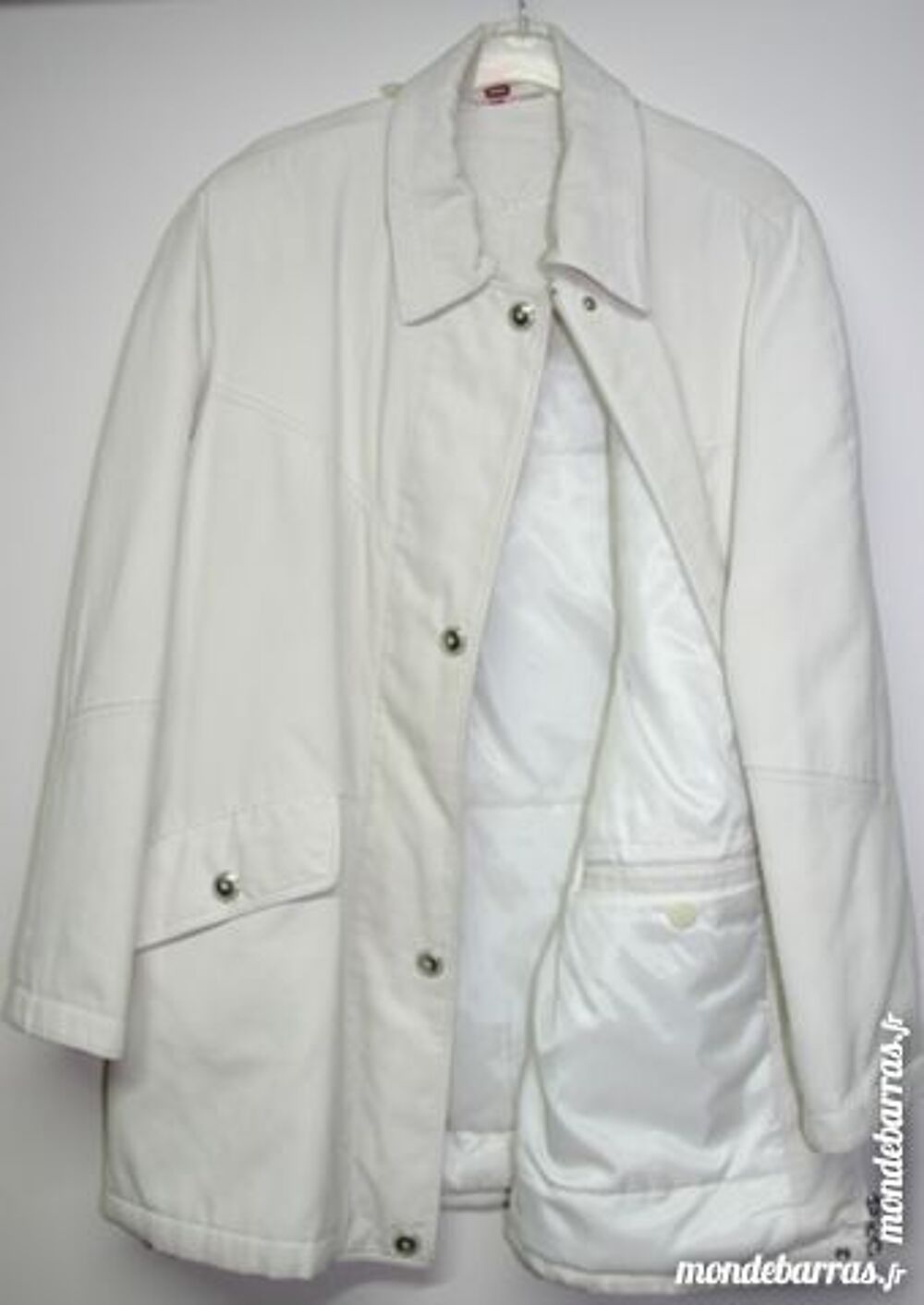 MANTEAU SUEDINE TYPE PARKA BLANC TAILLE 44 Vtements