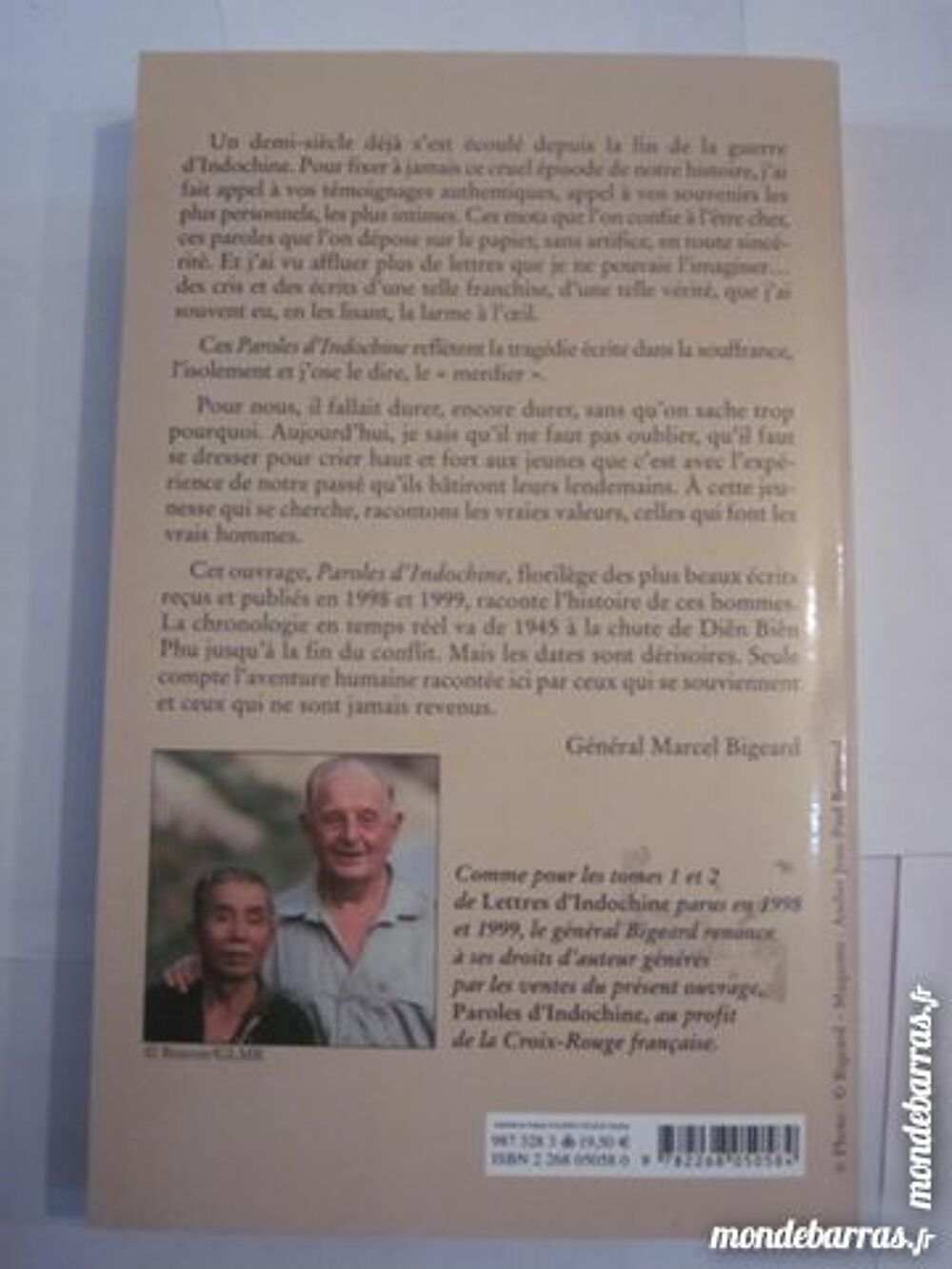 PAROLES D'INDOCHINE par GENERAL BIGEARD Livres et BD