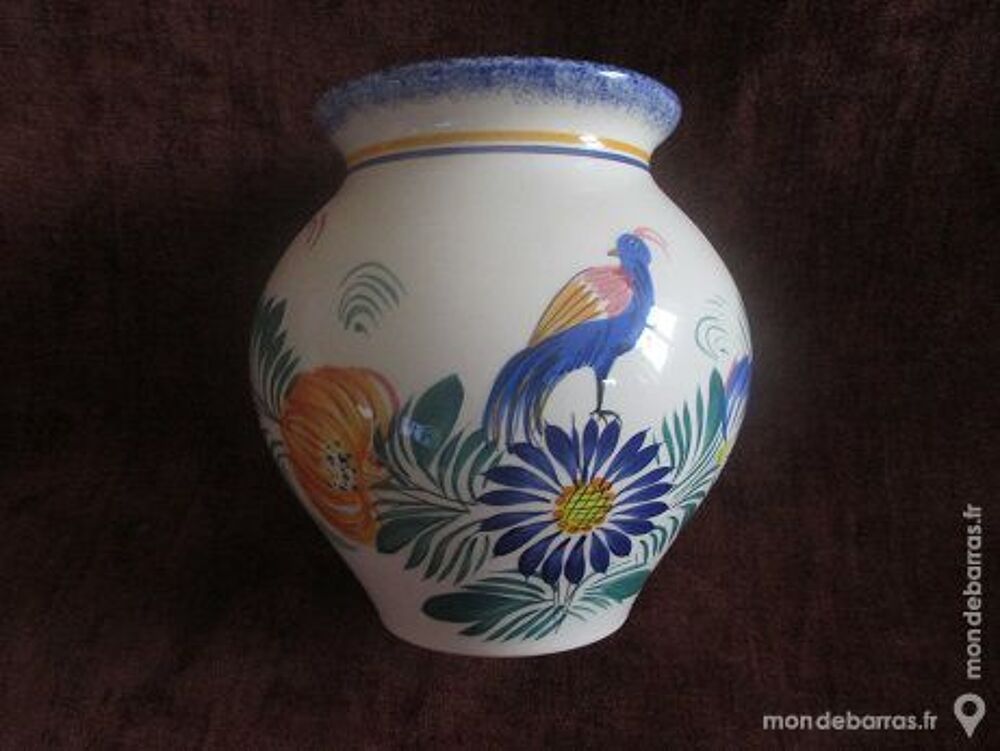 Tr&egrave;s beau vase FAIENCE QUIMPER TBE Décoration