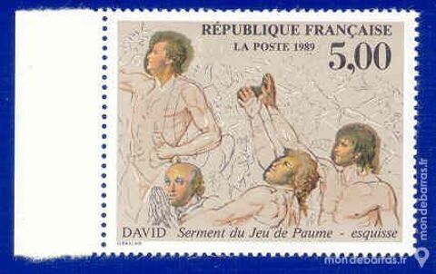 Timbre  neuf  DAVID JEU DE PAUME 1989 FRANCE 1 Jou-ls-Tours (37)
