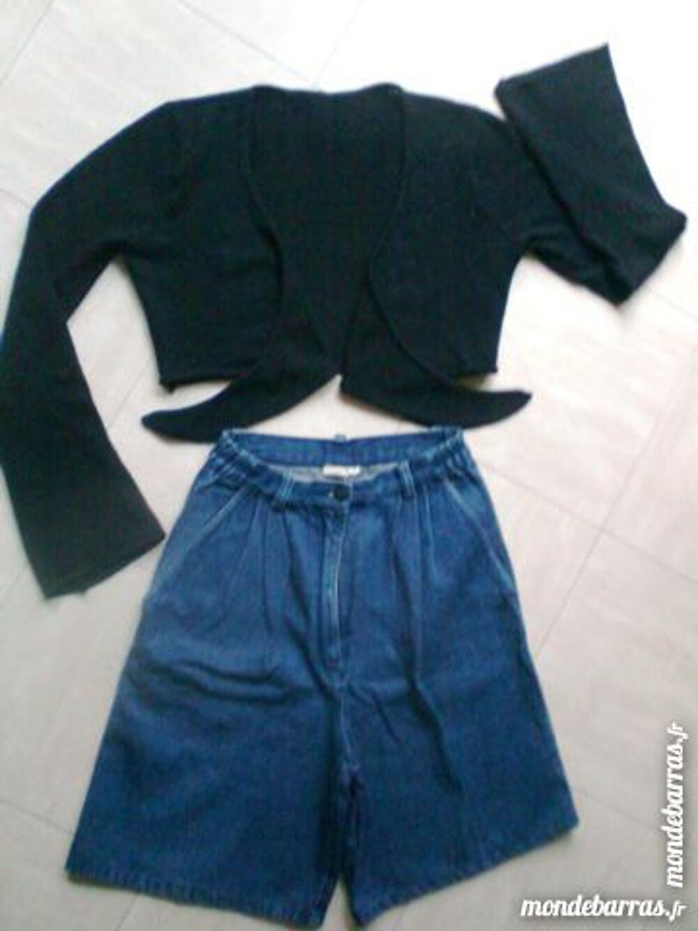 JUPE culotte jean - gilet coeur crois&eacute; - 38 - zoe Vêtements