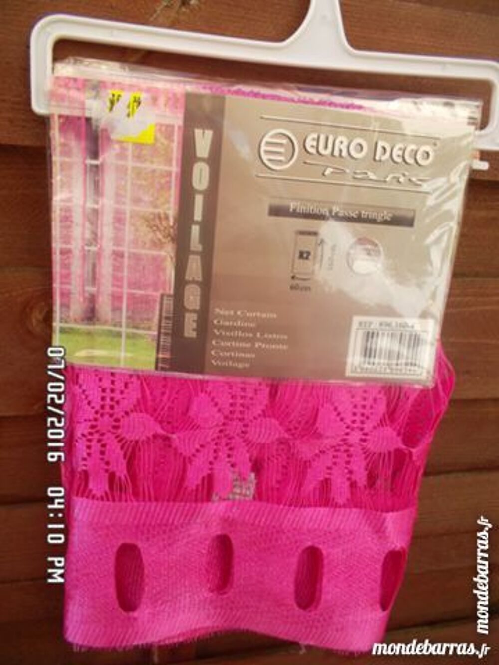 RIDEAUX VOILAGE ROSE Décoration