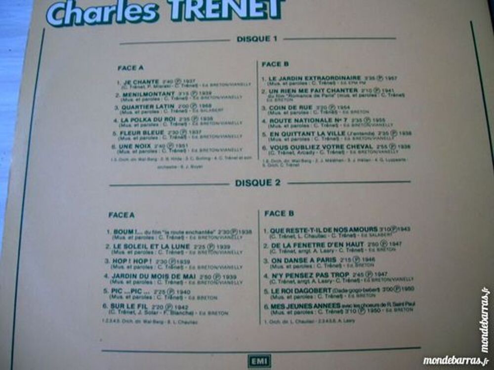 ALBUM 2 DISQUES CHARLES TRENET Je chante CD et vinyles