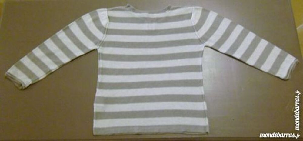 pull gris &agrave; rayures Oka&iuml;di 4 ans / 102 cm Vêtements enfants