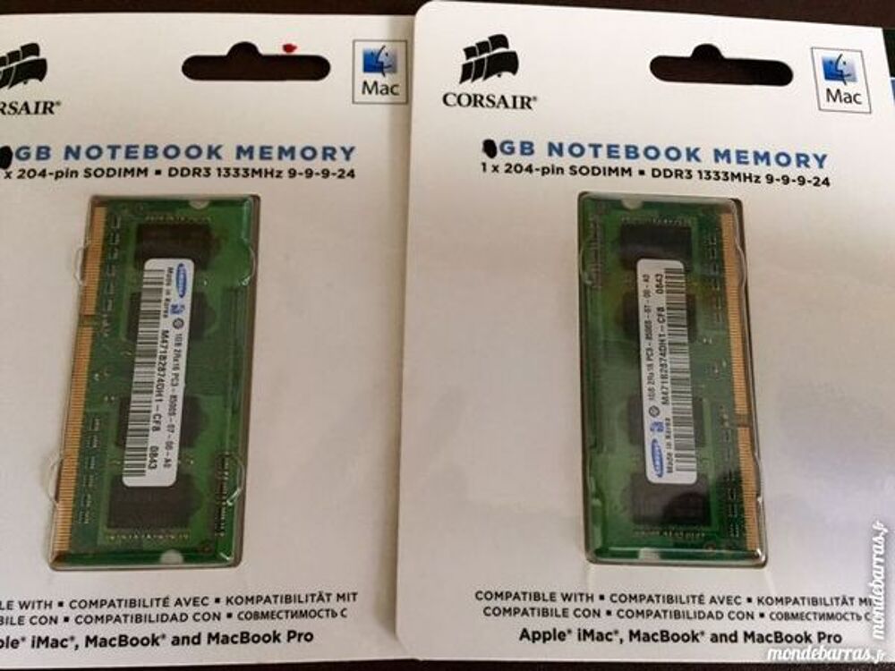 Barrette m&eacute;moire RAM 1 Go PC3-8500S DDR3 MAC et PC Matériel informatique