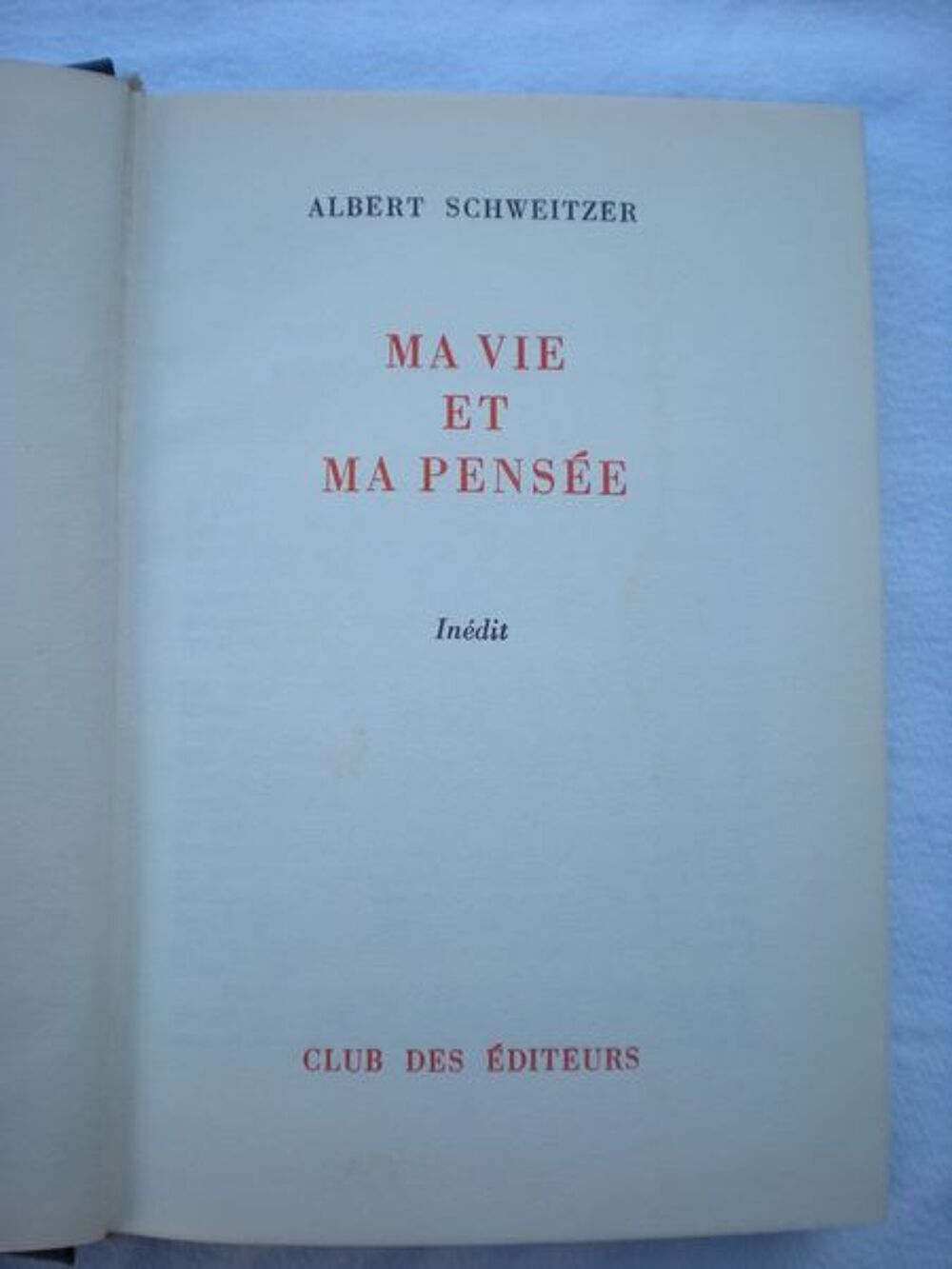 ma vie et ma pens&eacute;e Livres et BD