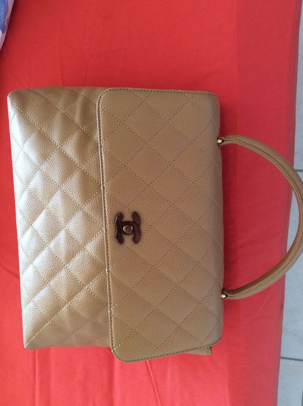 Sac cuir beige chanel Maroquinerie