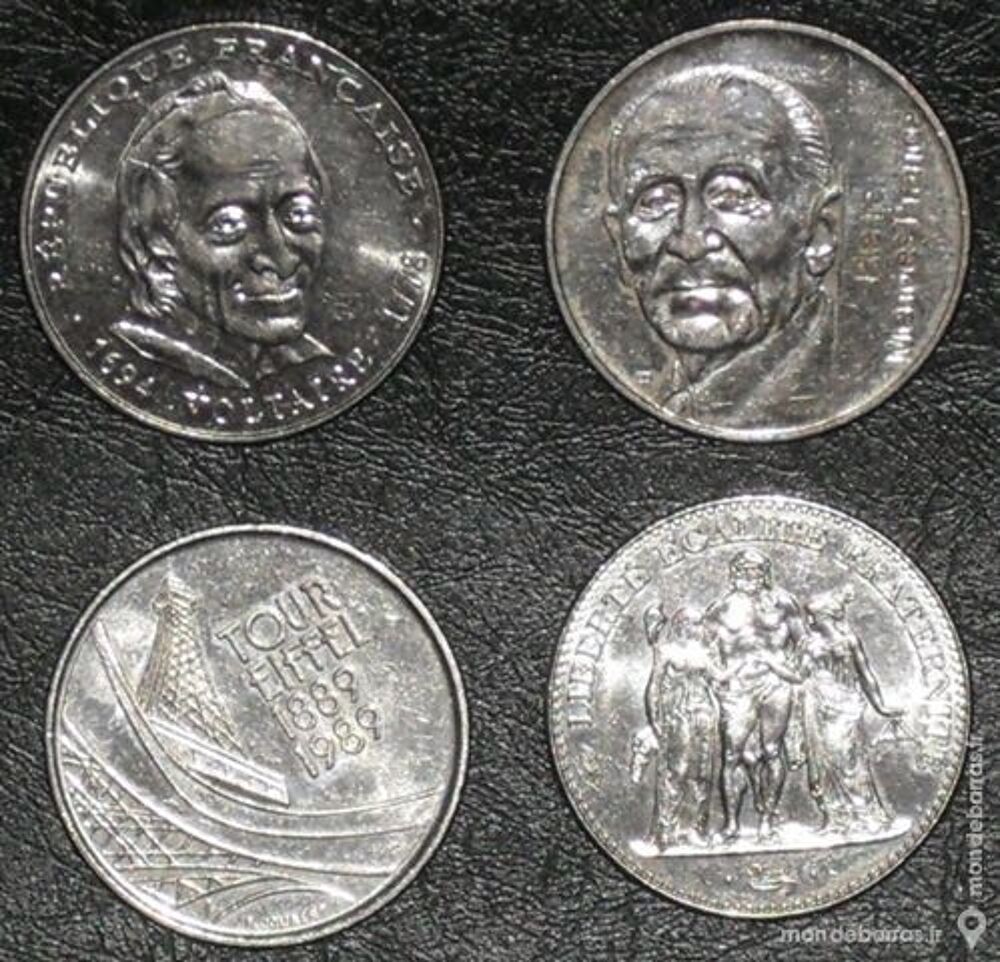 Lot de 4 pi&egrave;ces de 5 francs 