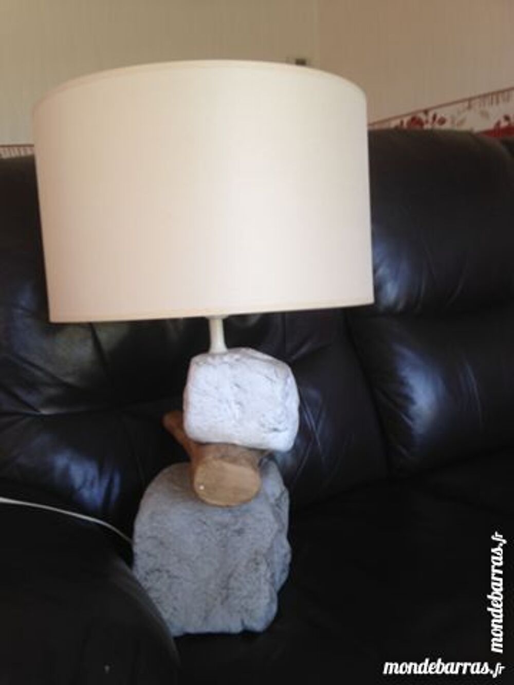 Lampe deco Pierre et bois Décoration