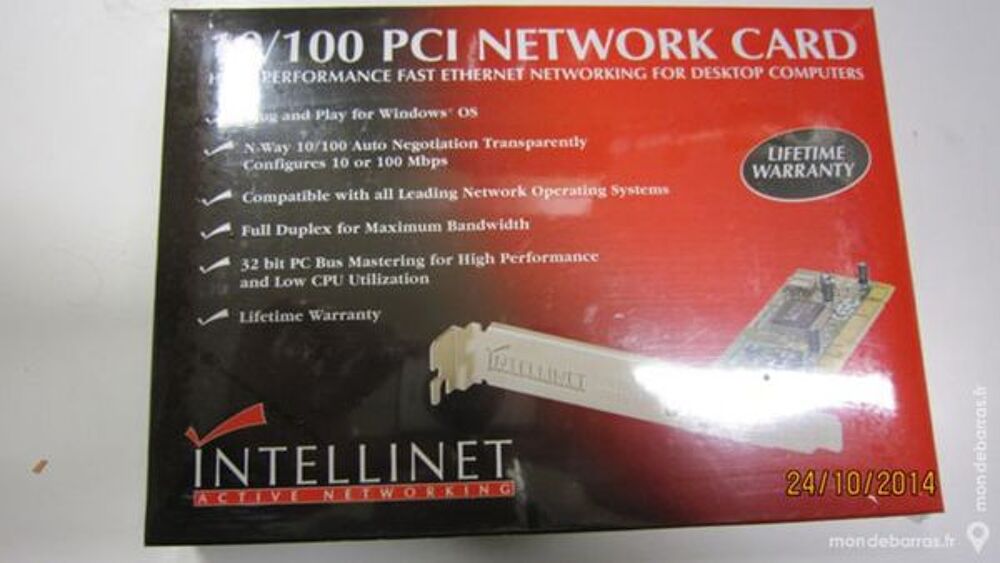 CARTE RESEAU neuve PCI INTELLINET Matériel informatique