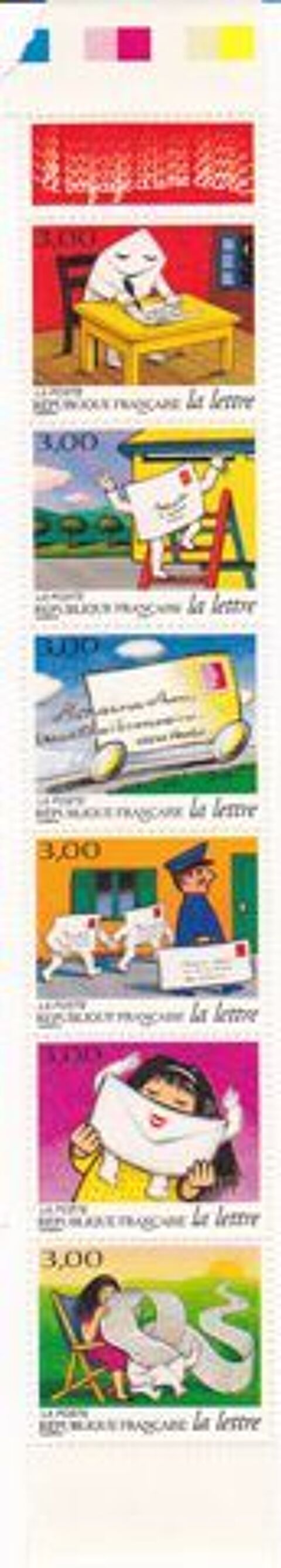 Timbres Bande Journe de la lettre 1997 FRANCE 3 Jou-ls-Tours (37)