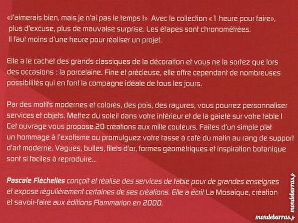 20 DECORS SUR PORCELAINE / prixportcompris Livres et BD