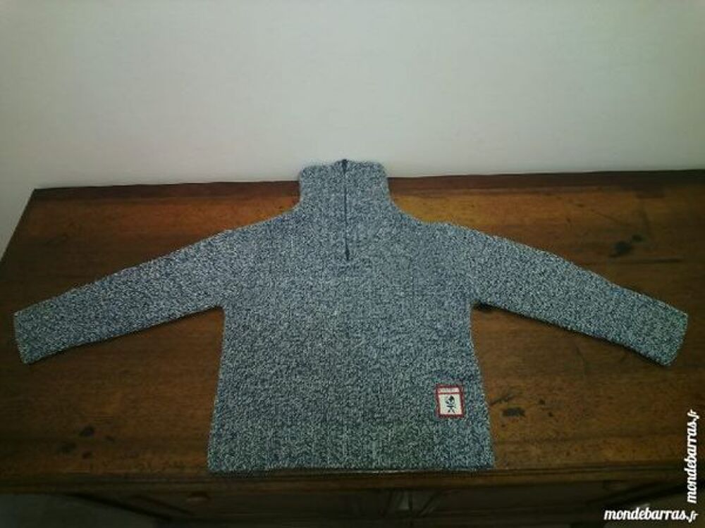 Pull de laine bleu chin&eacute; 5 ans Oka&iuml;di Vêtements enfants
