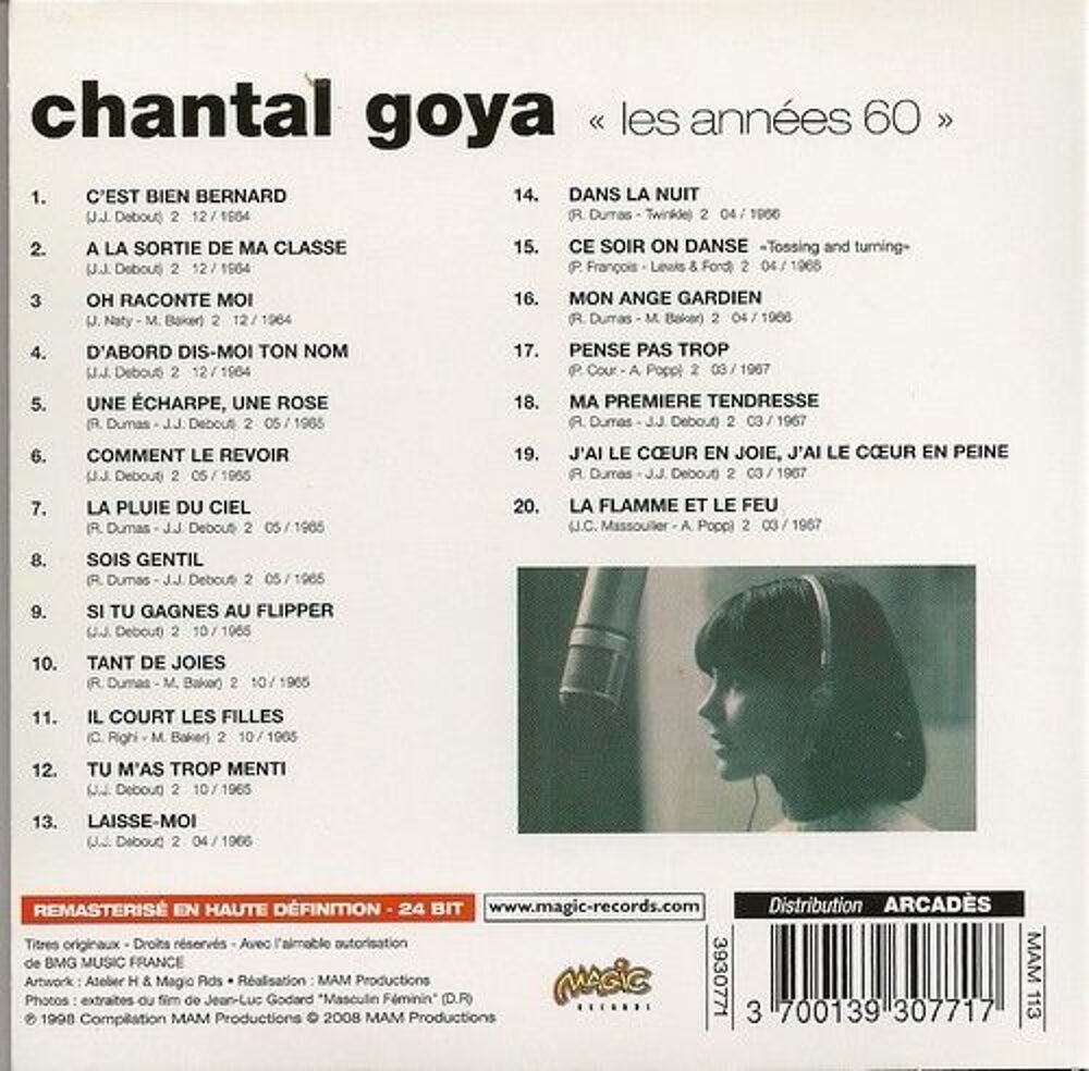 Chantal goya Les ann&eacute;es 60 CD et vinyles