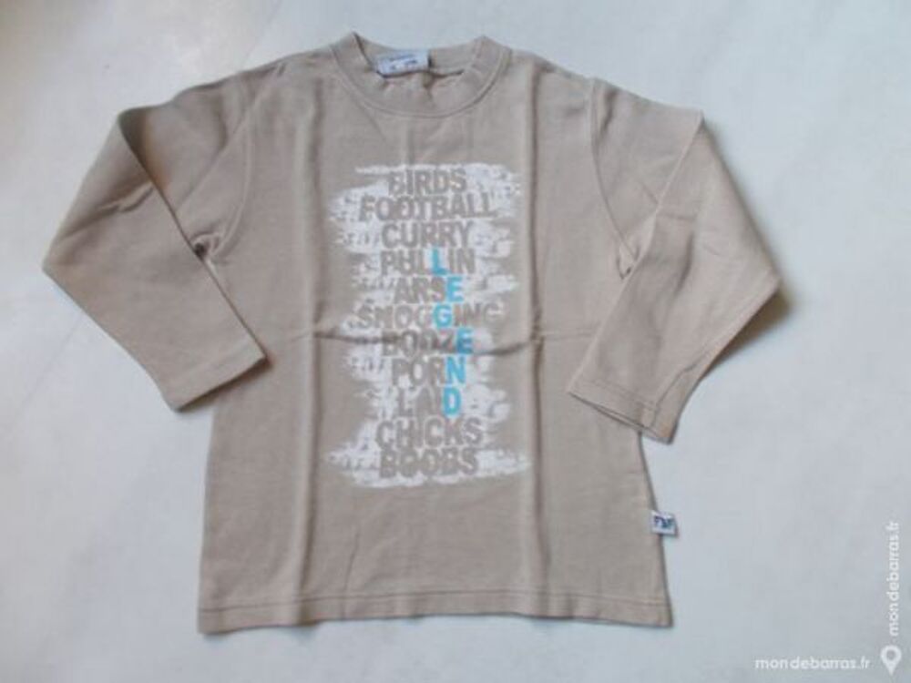 SWEAT SHIRT BEIGE MIXTE INSCRIPTION FANTAISIE Vêtements enfants