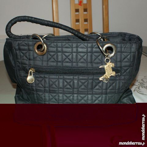 Sac noir vintage effet matelassé tissu 10 Cabestany (66)