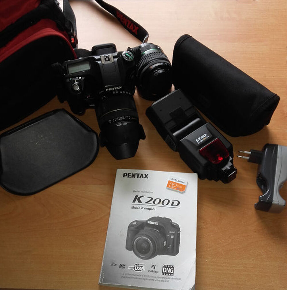  Pentax K200D+2 objectifs+ 1 flash cobra+ Sac photo Photos/Video/TV