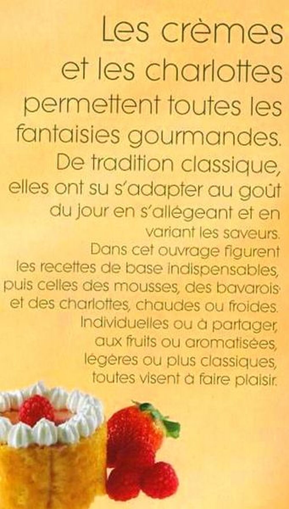 CREMES ET CHARLOTTES - DESSERTS / prixportcompris Livres et BD