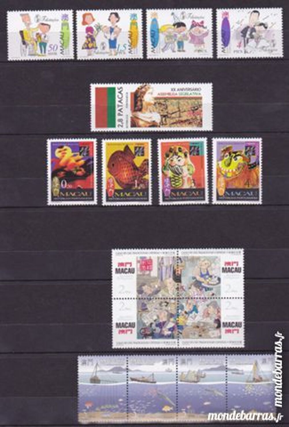 Timbres macao neufs ann&eacute;e compl&egrave;te 1996 + 8 Blocs 